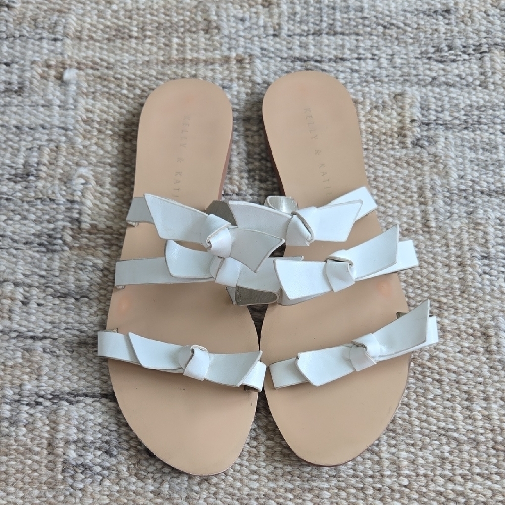 Kelly & Katie Cream Bow Sandals